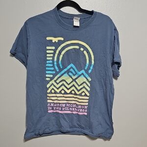 Andrew Mcmahon In The Wilderness L Blue Tee with Yellow Accents